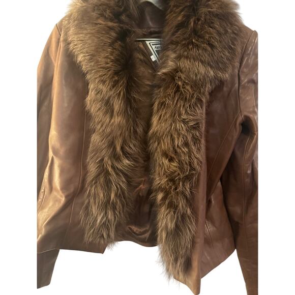 MARVIN RICHARDS Genuine Leather Real Fox Fur Jacket Size L New w/o Tag 2002 - Picture 9 of 11